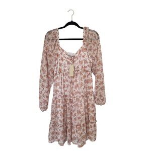 All In Love XL Long Sleeve Tiered Floral Cottagecore Milkmaid Ruffled‎ Dress